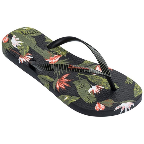 Ipanema Shoes - Ipanema Paradise Black Green Flip Flops Sandals